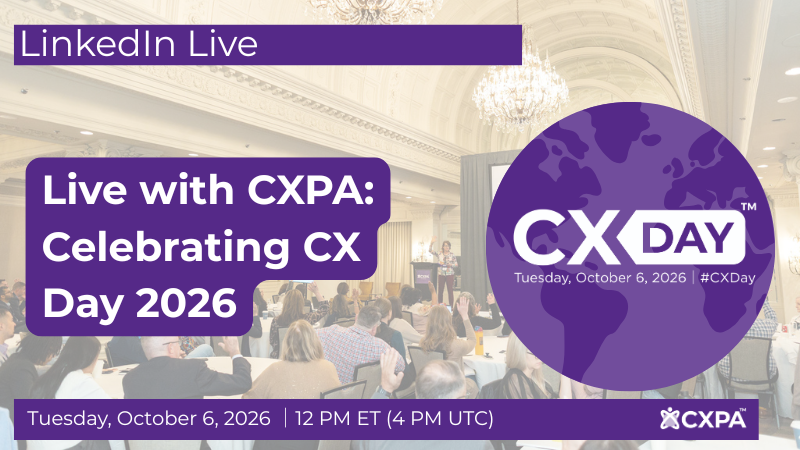A promotional Image for Live with CXPA Celebrating Day 2026. 