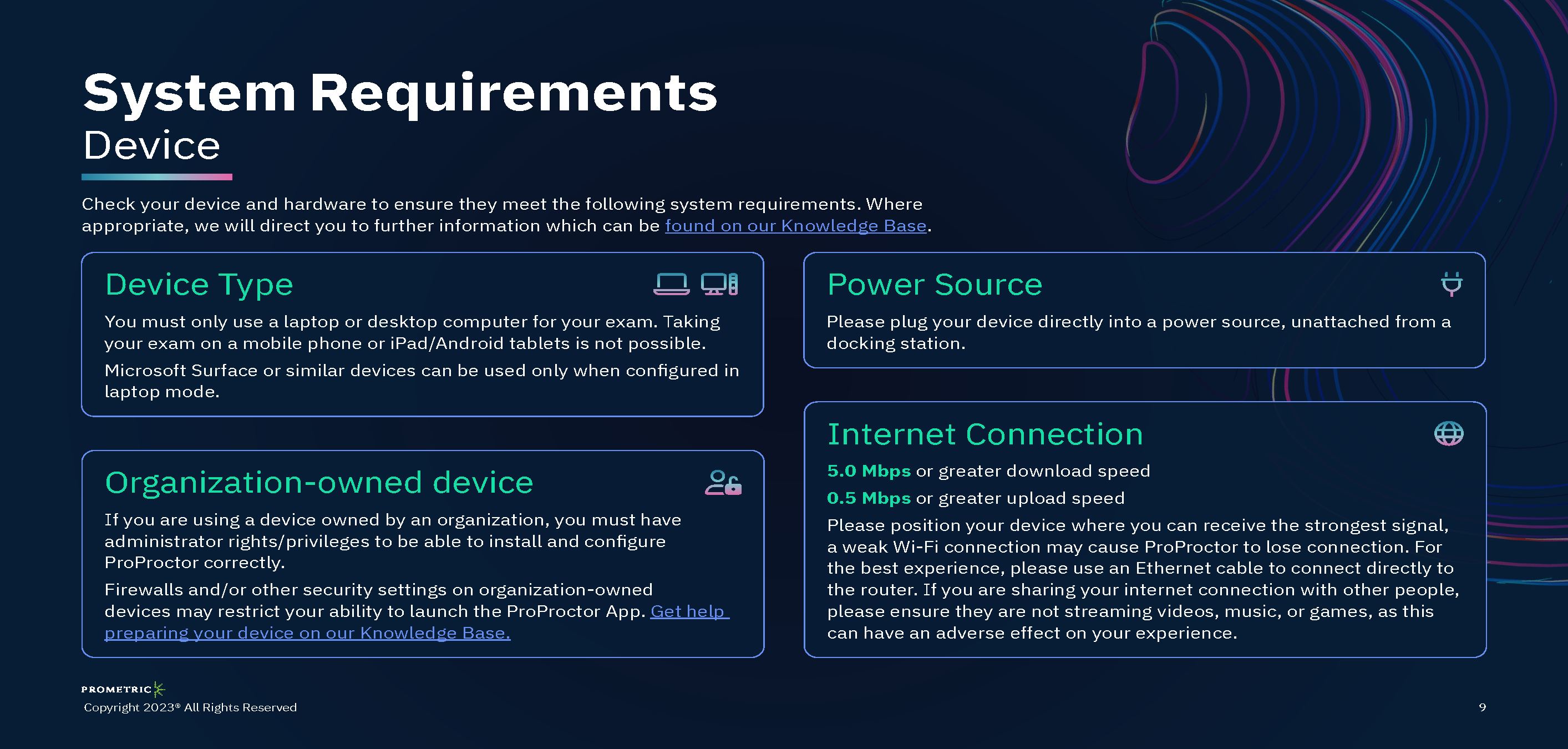 Remote testing setup requirements